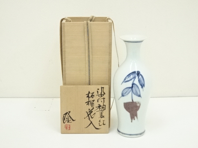 JAPANESE PORCELAIN FLOWER VASE SOMETSUKE